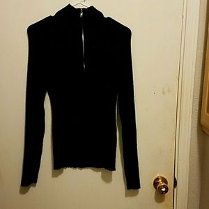 Black Sweater with front bodice zipper